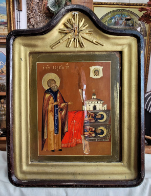 До реставрации.  Св.Преп.Сергий Радонежский. нач. 20-ого. века.